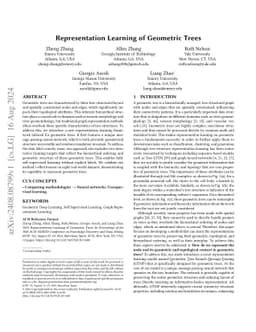 Representation Learning of Geometric Trees