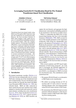 FourierKAN outperforms MLP on Text Classification Head Fine-tuning
