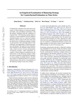 An Empirical Examination of Balancing Strategy for Counterfactual
  Estimation on Time Series