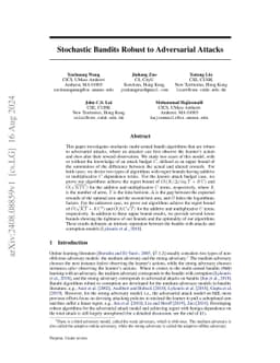 Stochastic Bandits Robust to Adversarial Attacks