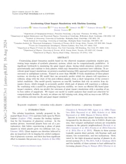 Accelerating Giant Impact Simulations with Machine Learning