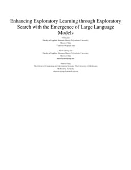 Enhancing Exploratory Learning through Exploratory Search with the Emergence of Large Language Models