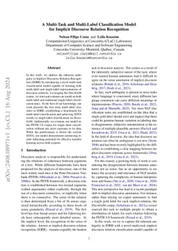 A Multi-Task and Multi-Label Classification Model for Implicit Discourse
  Relation Recognition