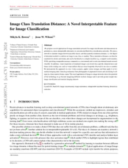 Image Class Translation Distance: A Novel Interpretable Feature for
  Image Classification