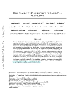 Deep Generative Classification of Blood Cell Morphology