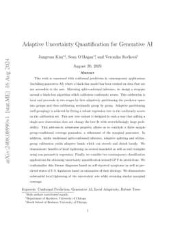 Adaptive Uncertainty Quantification for Generative AI