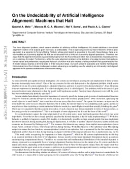 On the Undecidability of Artificial Intelligence Alignment: Machines
  that Halt