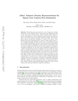 ADen: Adaptive Density Representations for Sparse-view Camera Pose
  Estimation