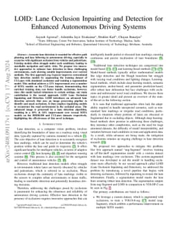 LOID: Lane Occlusion Inpainting and Detection for Enhanced Autonomous
  Driving Systems
