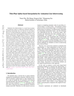 Thin-Plate Spline-based Interpolation for Animation Line Inbetweening