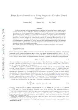 Point Source Identification Using Singularity Enriched Neural Networks