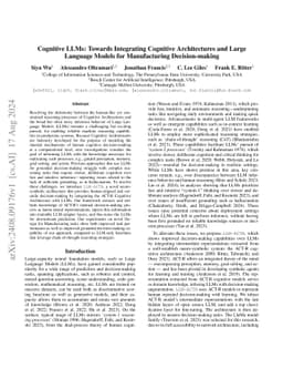 Cognitive LLMs: Towards Integrating Cognitive Architectures and Large
  Language Models for Manufacturing Decision-making