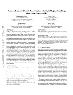 MambaTrack: A Simple Baseline for Multiple Object Tracking with State
  Space Model