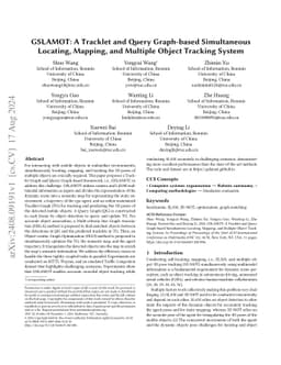 GSLAMOT: A Tracklet and Query Graph-based Simultaneous Locating,
  Mapping, and Multiple Object Tracking System