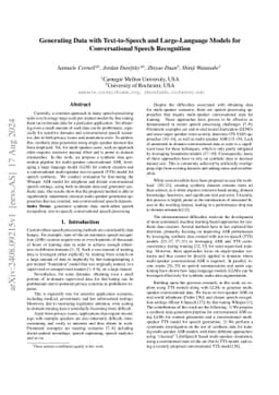 Generating Data with Text-to-Speech and Large-Language Models for
  Conversational Speech Recognition