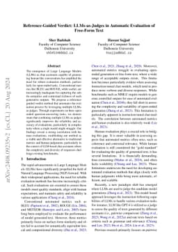 Reference-Guided Verdict: LLMs-as-Judges in Automatic Evaluation of
  Free-Form Text