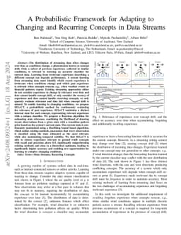 A Probabilistic Framework for Adapting to Changing and Recurring
  Concepts in Data Streams