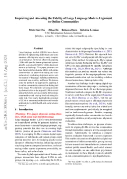 Improving and Assessing the Fidelity of Large Language Models Alignment to Online Communities