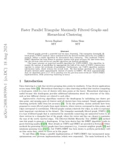 Faster Parallel Triangular Maximally Filtered Graphs and Hierarchical
  Clustering