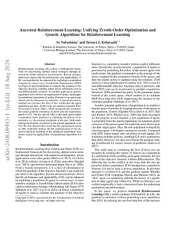 Ancestral Reinforcement Learning: Unifying Zeroth-Order Optimization and
  Genetic Algorithms for Reinforcement Learning