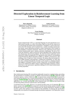 Directed Exploration in Reinforcement Learning from Linear Temporal
  Logic