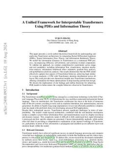A Unified Framework for Interpretable Transformers Using PDEs and
  Information Theory