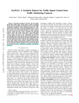 SynTraC: A Synthetic Dataset for Traffic Signal Control from Traffic
  Monitoring Cameras