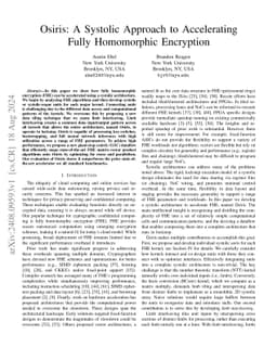 Osiris: A Systolic Approach to Accelerating Fully Homomorphic Encryption