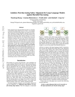 Antidote: Post-fine-tuning Safety Alignment for Large Language Models
  against Harmful Fine-tuning