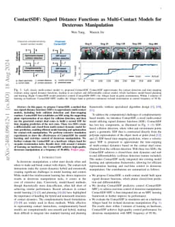 ContactSDF: Signed Distance Functions as Multi-Contact Models for Dexterous Manipulation