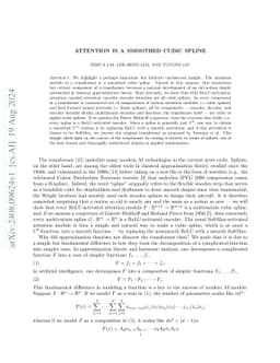 Attention is a smoothed cubic spline