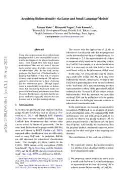 Acquiring Bidirectionality via Large and Small Language Models