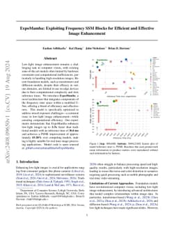 ExpoMamba: Exploiting Frequency SSM Blocks for Efficient and Effective
  Image Enhancement