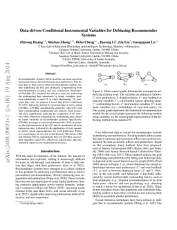 Data-driven Conditional Instrumental Variables for Debiasing Recommender
  Systems