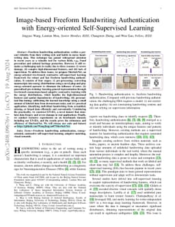Image-based Freeform Handwriting Authentication with Energy-oriented
  Self-Supervised Learning
