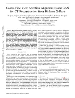 Coarse-Fine View Attention Alignment-Based GAN for CT Reconstruction
  from Biplanar X-Rays
