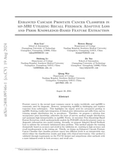 Enhanced Cascade Prostate Cancer Classifier in mp-MRI Utilizing Recall
  Feedback Adaptive Loss and Prior Knowledge-Based Feature Extraction