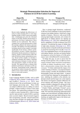 Strategic Demonstration Selection for Improved Fairness in LLM
  In-Context Learning