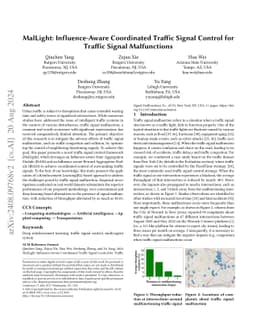 MalLight: Influence-Aware Coordinated Traffic Signal Control for Traffic
  Signal Malfunctions