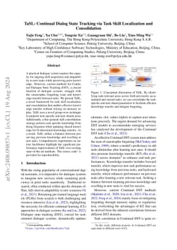 TaSL: Continual Dialog State Tracking via Task Skill Localization and
  Consolidation