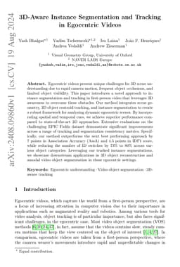3D-Aware Instance Segmentation and Tracking in Egocentric Videos