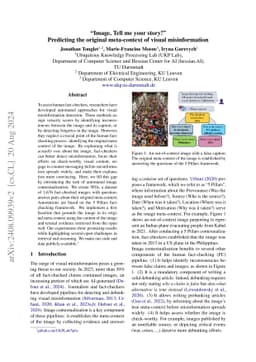 "Image, Tell me your story!" Predicting the original meta-context of
  visual misinformation
