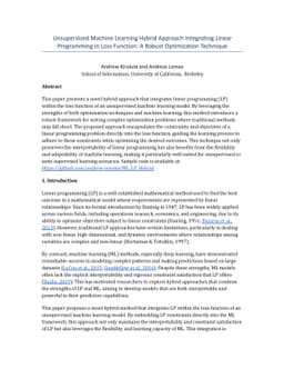 Unsupervised Machine Learning Hybrid Approach Integrating Linear Programming in Loss Function: A Robust Optimization Technique