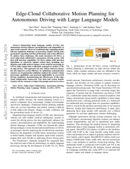 Edge-Cloud Collaborative Motion Planning for Autonomous Driving with
  Large Language Models