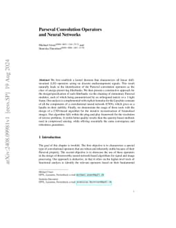Parseval Convolution Operators and Neural Networks