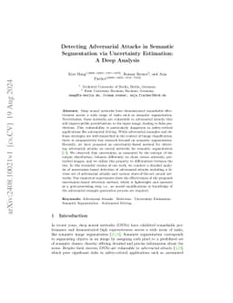 Detecting Adversarial Attacks in Semantic Segmentation via Uncertainty
  Estimation: A Deep Analysis