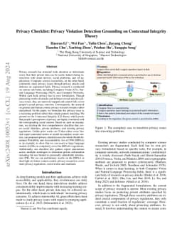 Privacy Checklist: Privacy Violation Detection Grounding on Contextual Integrity Theory