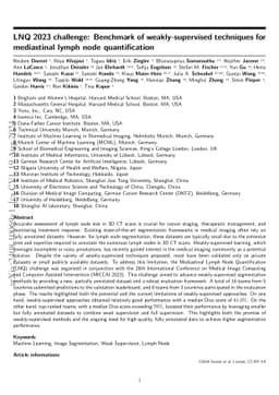 LNQ 2023 challenge: Benchmark of weakly-supervised techniques for mediastinal lymph node quantification