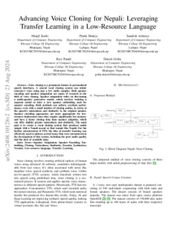 Advancing Voice Cloning for Nepali: Leveraging Transfer Learning in a
  Low-Resource Language