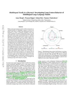 Multilingual Needle in a Haystack: Investigating Long-Context Behavior
  of Multilingual Large Language Models